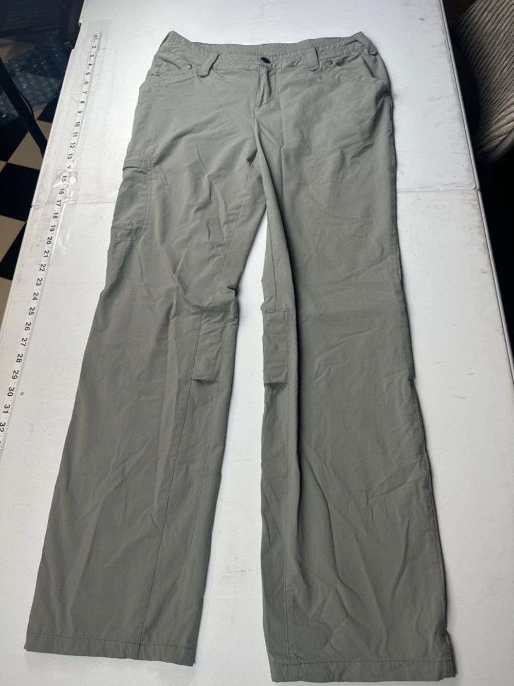 Isis Women's Light Gray Boot-Cut Cargo Pants